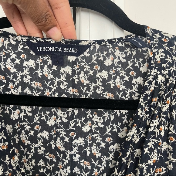 Veronica Beard Katari Floral Cotton Minidress Navy Multi - Picture 8 of 10